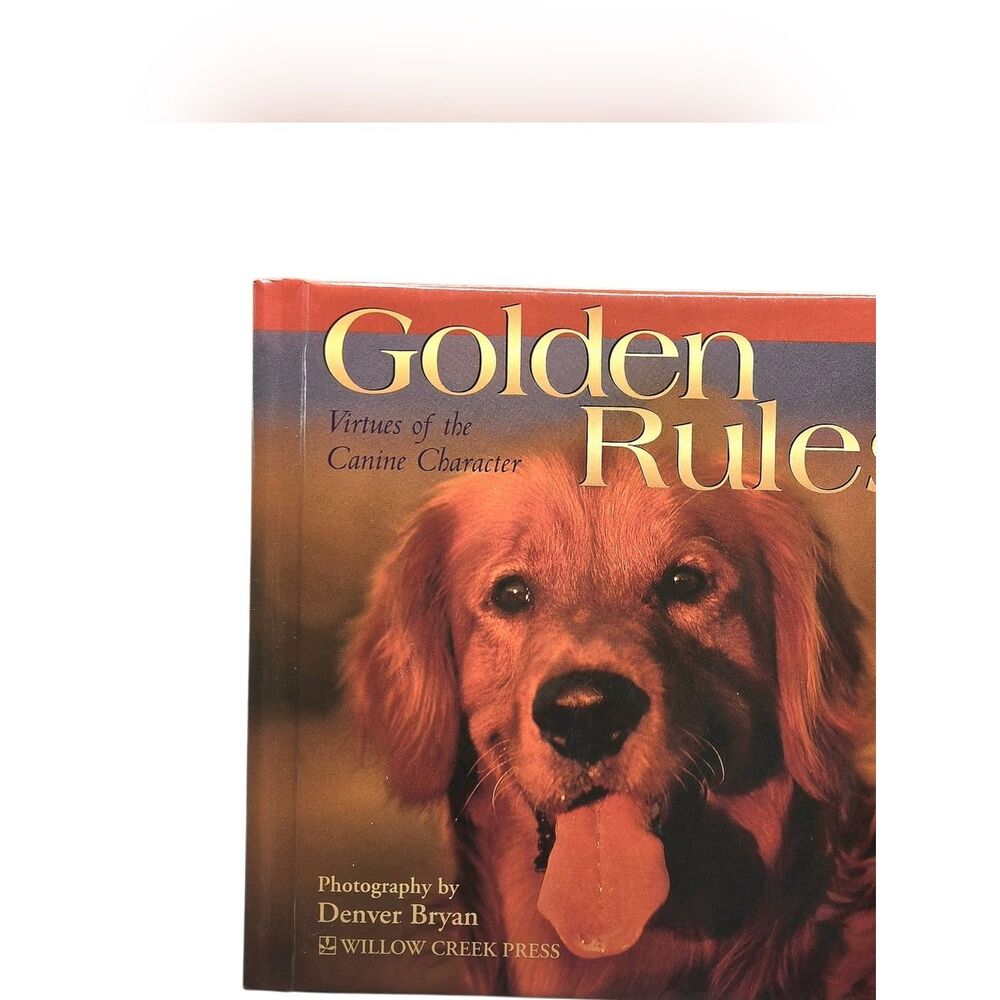 "5/$40" Golden Rules Small Golden Retriever Dog Character Coffee Table Book